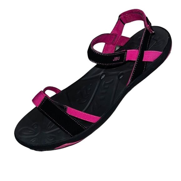 Jambu JBU Cyclone Flat Black/Pink Slip On Flip Flops Sandal Size 11 - Picture 8 of 12